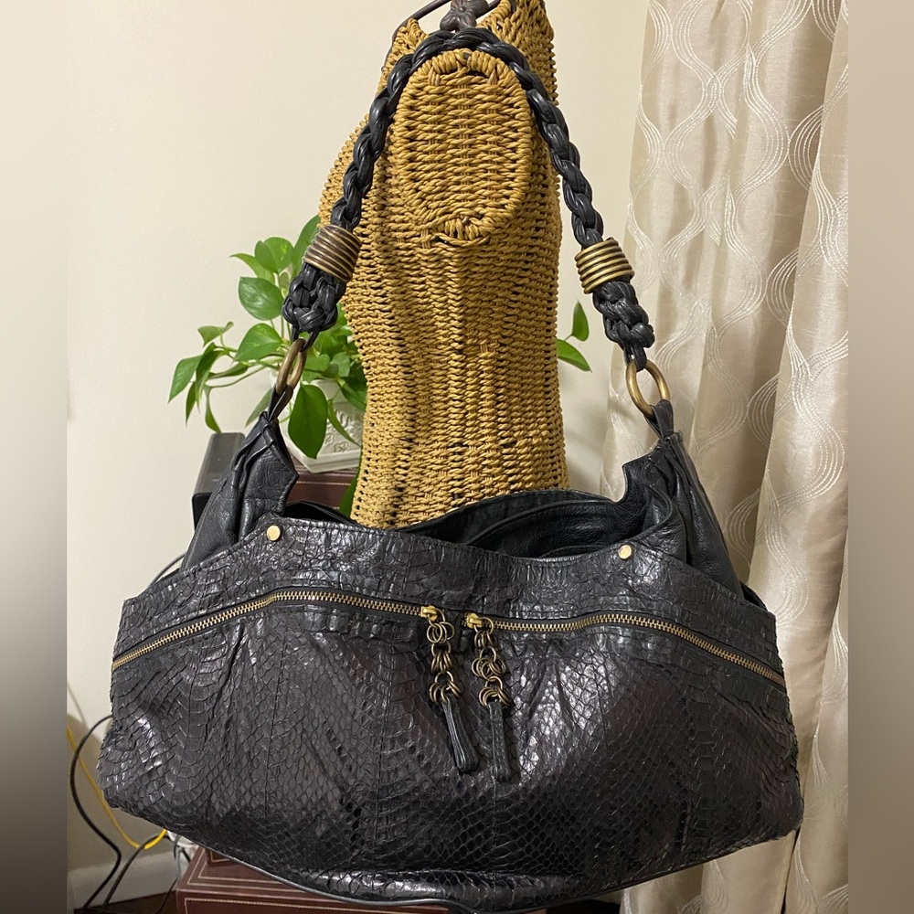 R&Y Augousti Python Leather Handbag - image 1
